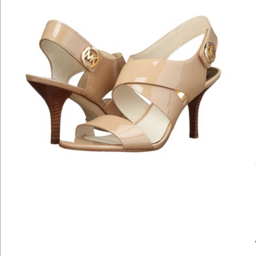 Michael Kors Nude patent Leather Open Toe Shoes - Picture 10 of 10